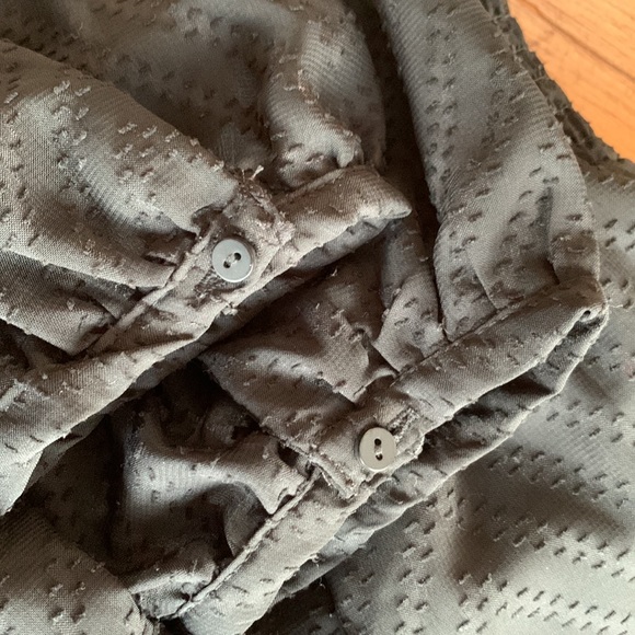 Dex Anita Midi Dress Women’s Black Button Up Overlay w/ Satin Slip Size Large - Picture 11 of 11